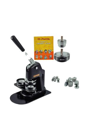 VEVOR 25 + 58 mm Buttonmaschine Buttonpresse mit 500 Material-Sets