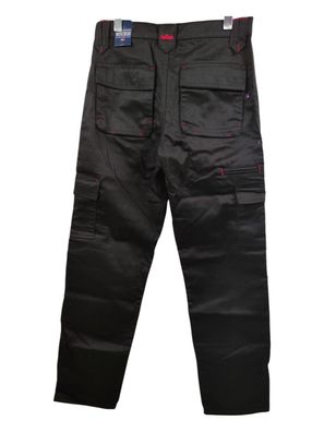 Lee Cooper Workwear Herren Cargo Arbeitshose Schwarz knitterarm mit Knieschutztasche