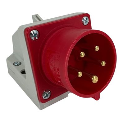 REV CEE Wandstecker 400V 16A 5-polig 3P+N+PE IP44 rot Wandmontage