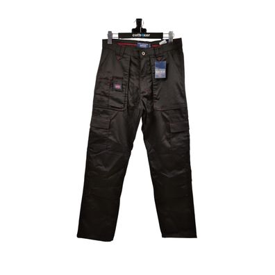 Lee Cooper LCPNT206 Herren Arbeitshose Multi Pocket Schwarz 34W/33L