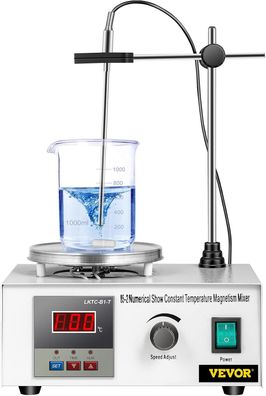 VEVOR Magnetrührer Heizplatte 1000 ml max. Digitaler Magnetrührer Digitalanzeig