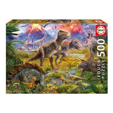 Educa Puzzle 9215969 - Dinosaur Gathering - 500 Teile Puzzle