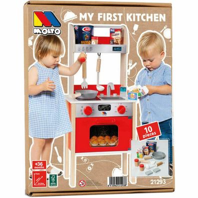 Spielküche Moltó 21293 Holz Rot (10 pcs)