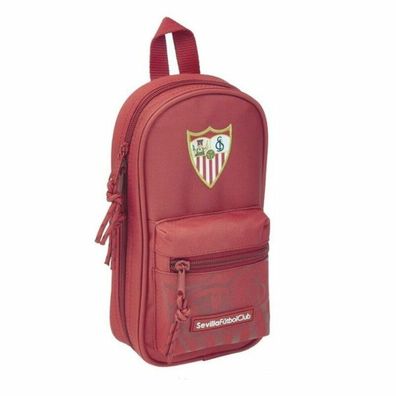 Rucksack mit Federtaschen Sevilla Fútbol Club Rot (33 Stücke)