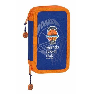 Doppel-Federtasche Valencia Basket Blau Orange (28 pcs)
