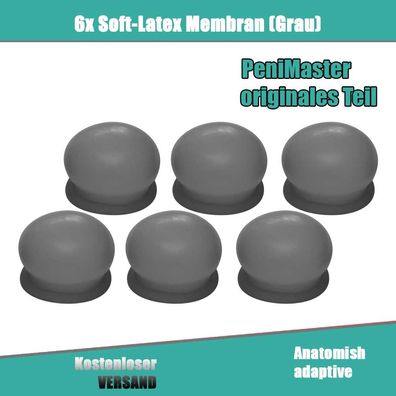 6 x anatomisch adaptive Standard-Adhäsions-Membran (Grau) für Penimaster Pro