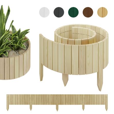 be4nature Rollborder 200 cm Gartenzaun aus Kiefernholz flexibler Rollzaun