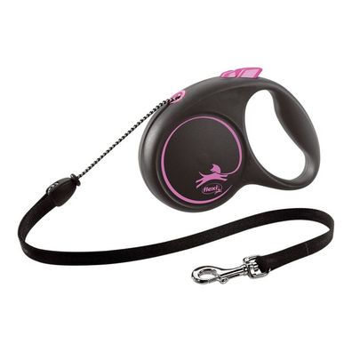 Hundeleine Flexi BLACK DESIGN 5 m Rosa Größe XS