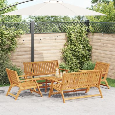 vidaXL Gartenstühle mit Tisch 5 Teile Massivholz Akazie