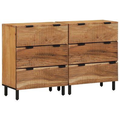 vidaXL 2er Set Akazien Sideboards 60x33x75 cm
