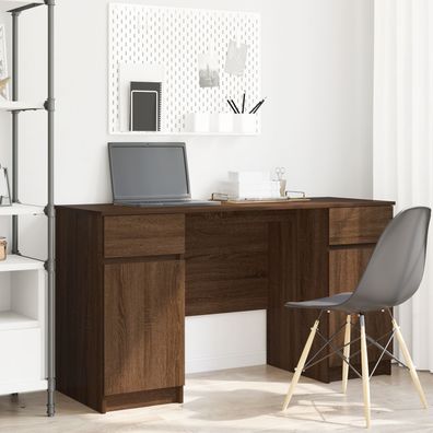 vidaXL Schreibtisch Braun Eiche 140x49x76 cm Holzwerkstoff