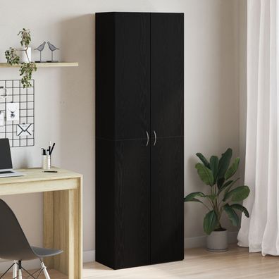 vidaXL Schrank aus schwarzem Eichenholz 60 x 32 x 190 cm, aus Spanplatten