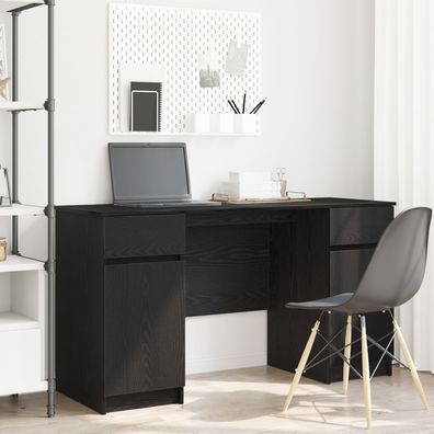 vidaXL Schreibtisch Schwarz Eiche 140x49x76 cm Holzwerkstoff