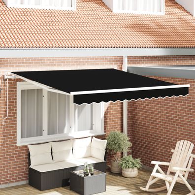 vidaXL automatische einziehbare Markise, Schwarz, 300 x 250 cm