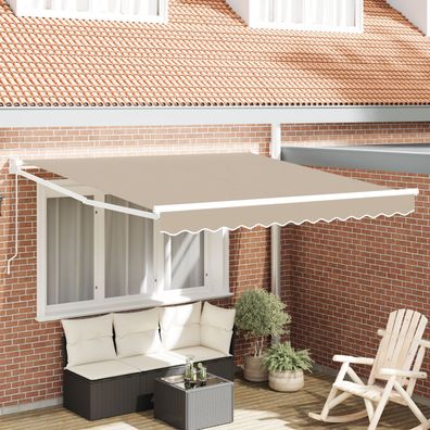 vidaXL Manuelle Einziehbare Markise Beige 300x250 cm