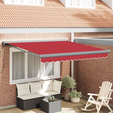 vidaXL automatische einziehbare Markise in Rot, 300 x 250 cm
