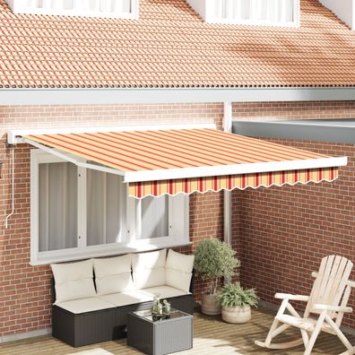vidaXL Automatische Einziehbare Markise in Gelb und Orange, 350x250 cm