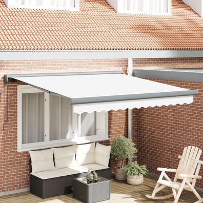 vidaXL manuelle einziehbare Markise Weiß 350x250 cm