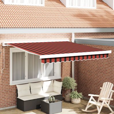 vidaXL Manuelle einziehbare Markise Orange und Braun 300x250 cm