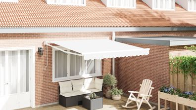 vidaXL automatische einziehbare Markise Weiß 350x250 cm