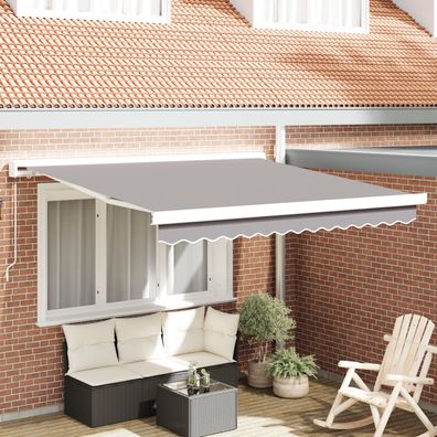vidaXL Manuelle Einziehbare Markise Hellgrau 350x250 cm