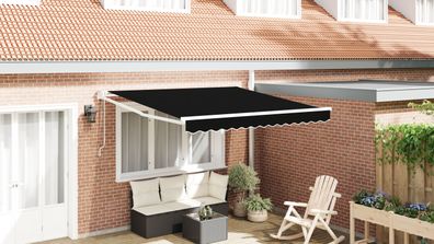 vidaXL Automatische Einziehbare Markise Schwarz 300x250 cm