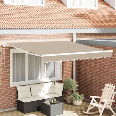 vidaXL Einziehmarkise Manuell Beige 300x250 cm
