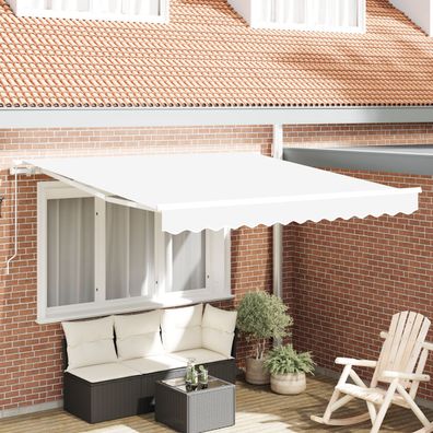 vidaXL Manuelle Einziehbare Markise Weiß 300x250 cm