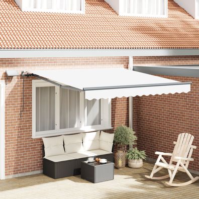 vidaXL Manuelle Einziehbare Markise mit LED Weiß 300x250 cm