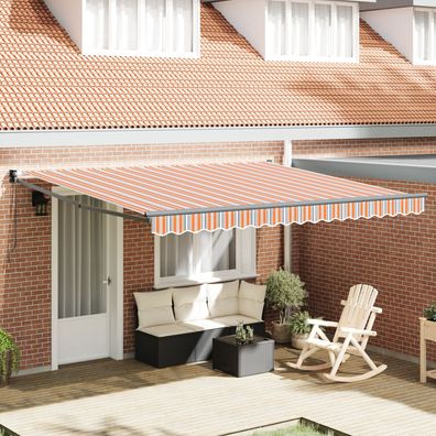 vidaXL manuelle einziehbare Markise buntgestreift 400x300 cm