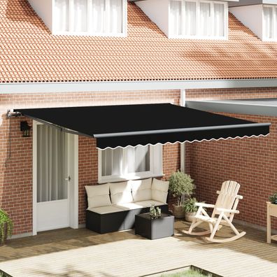 vidaXL Manuelle Ausziehbare Markise Schwarz 400x300 cm