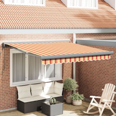 vidaXL Automatische ausziehbare Markise Gelb und Orange 350x250 cm