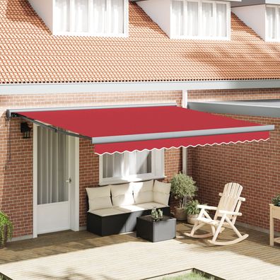 vidaXL Automatische ausziehbare Markise in Rot, 400 x 300 cm