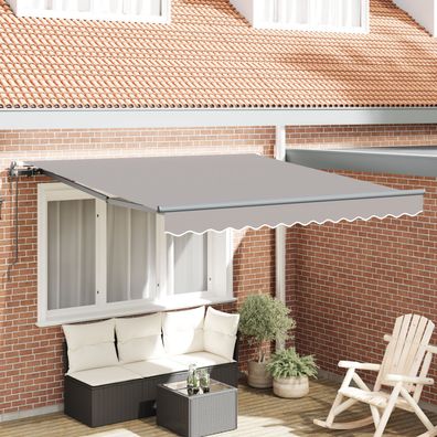 vidaXL Automatische Einziehbare Markise Hellgrau 350x250 cm