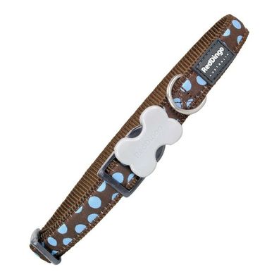 Hundehalsband Red Dingo Blau Braun Punkte (1,5 x 24-36 cm)