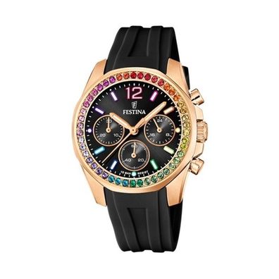 Festina Damen Analog Quarz Uhr mit Gummi Armband F20611/3