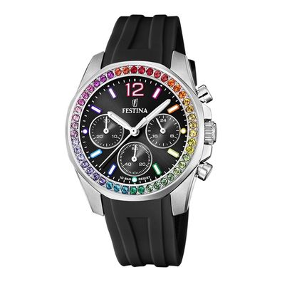 Festina Damen. Analog Quarz Uhr mit Gummi Armband F20610/3