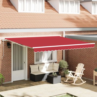 vidaXL Automatische Einziehbare Markise Rot 400 x 300 cm