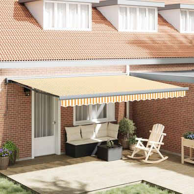 vidaXL Automatische Markise Orange und Weiß 450x300 cm