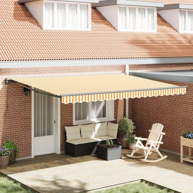 vidaXL Einziehbare Markise Orange und Weiß 450x300 cm