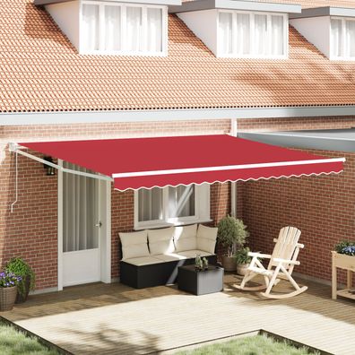 vidaXL automatische einziehbare Markise Rot 450x300 cm