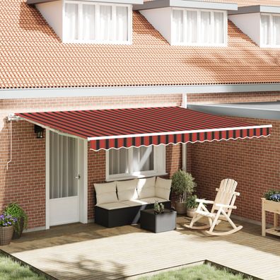vidaXL Automatische ausziehbare Markise Orange und Braun 450 x 350 cm