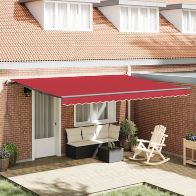 vidaXL Automatische einziehbare Markise Rot 450x350 cm