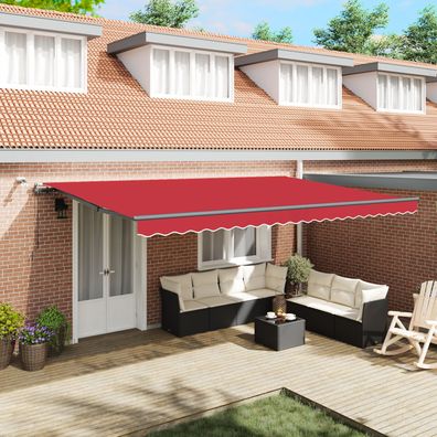 vidaXL Automatische Einziehbare Markise mit LED Rot 500x300 cm