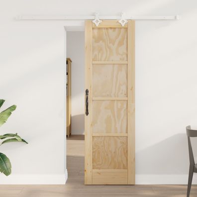 vidaXL Schiebetür mit Montageset 61x198,5 cm Massivholz Kiefer