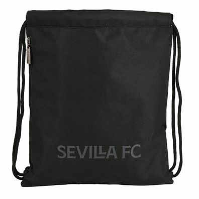 Rucksacktasche mit Bändern Sevilla Fútbol Club Teen Schwarz (35 x 40 x 1 cm)