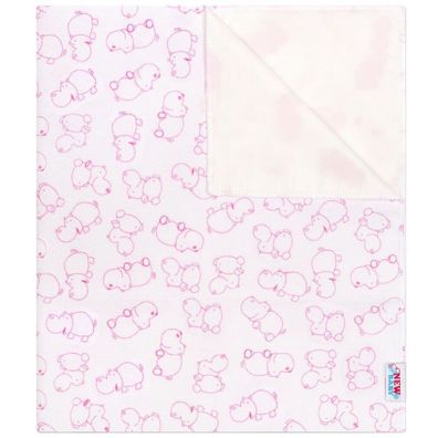 Wasserdichte Flanellmatte New Baby hippo rosa