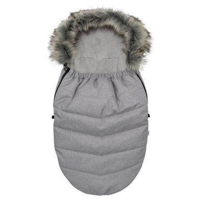 New Baby Babytrage mit Ziegenleder hellgrau