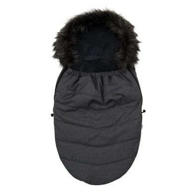 New Baby Baby Snood mit Ziegenleder dunkelgrau