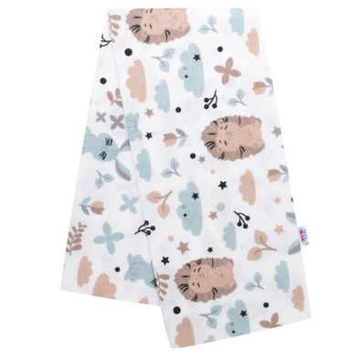 Flanell Windel mit Druck New Baby weißen See und Kaninchen
